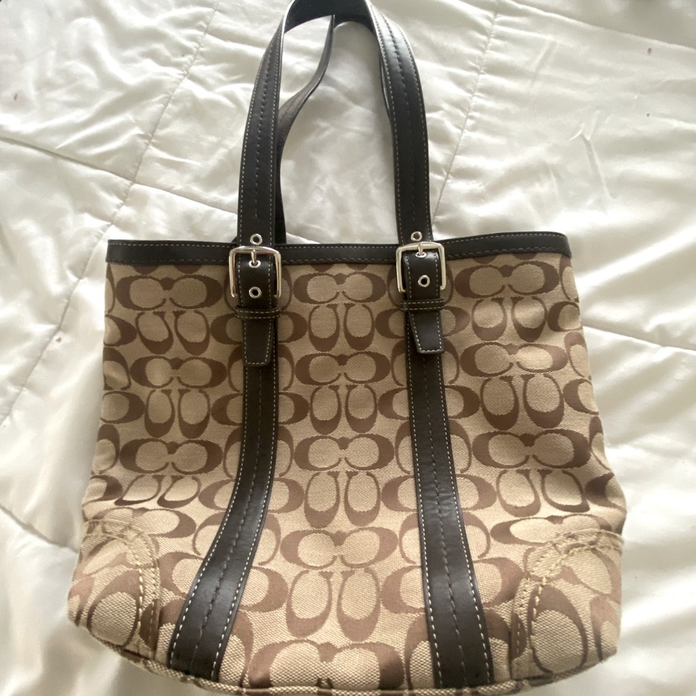 Coach Tote Canvas/Leather - Picture 2 of 10
